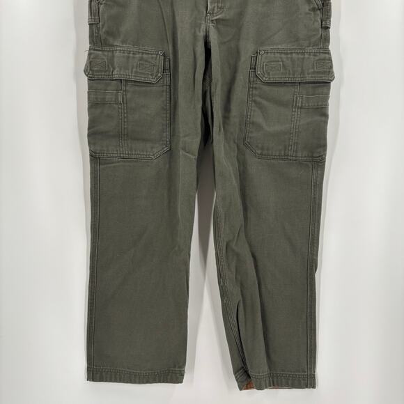 Duluth Trading Mens 38x32 Green Heavy Thick Canvas Cargo Work Pants - Picture 5 of 6